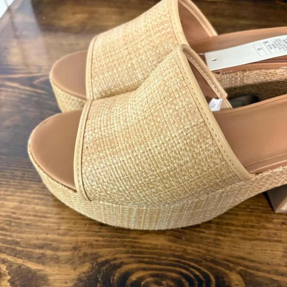 A New Day Ricky Tan Woven Platform Sandals Size‎ 11 - Picture 3 of 7